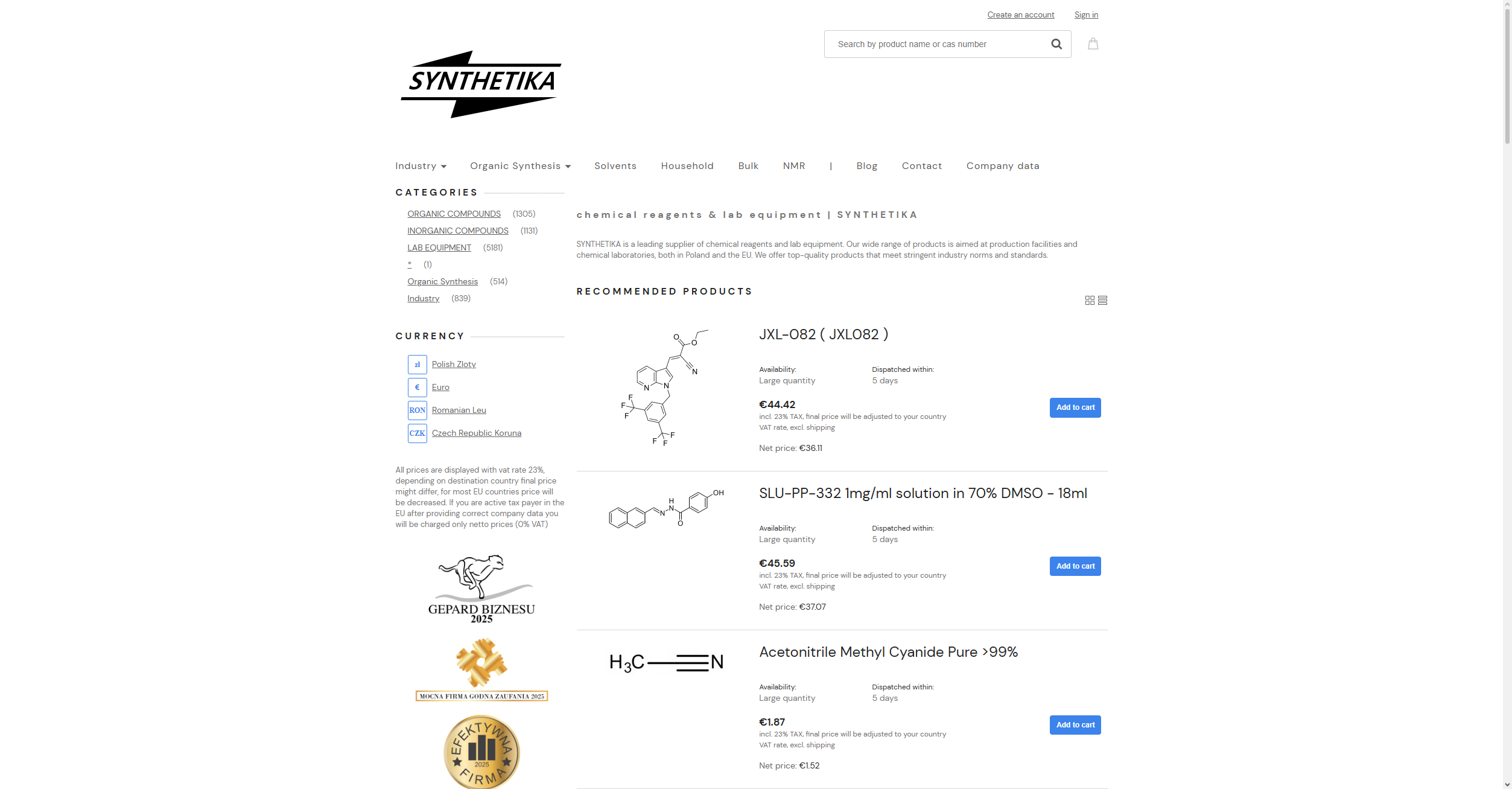 lab equipment - SYNTHETIKA